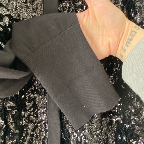 TALBOTS BLACK SEQUINED CARDIGAN WOMENS SIZE XL - Picture 5 of 7